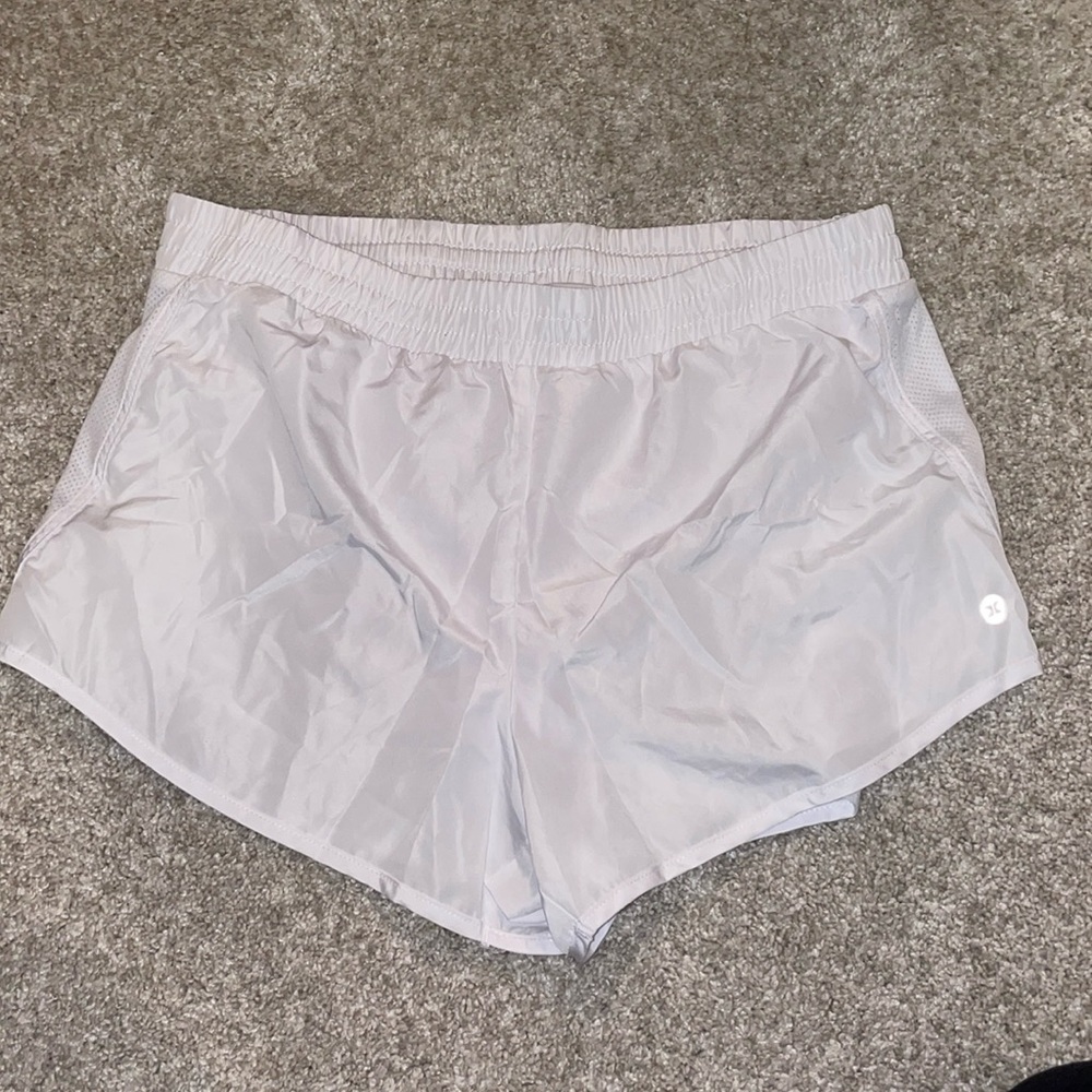 RBX white dri fit running shorts with liner